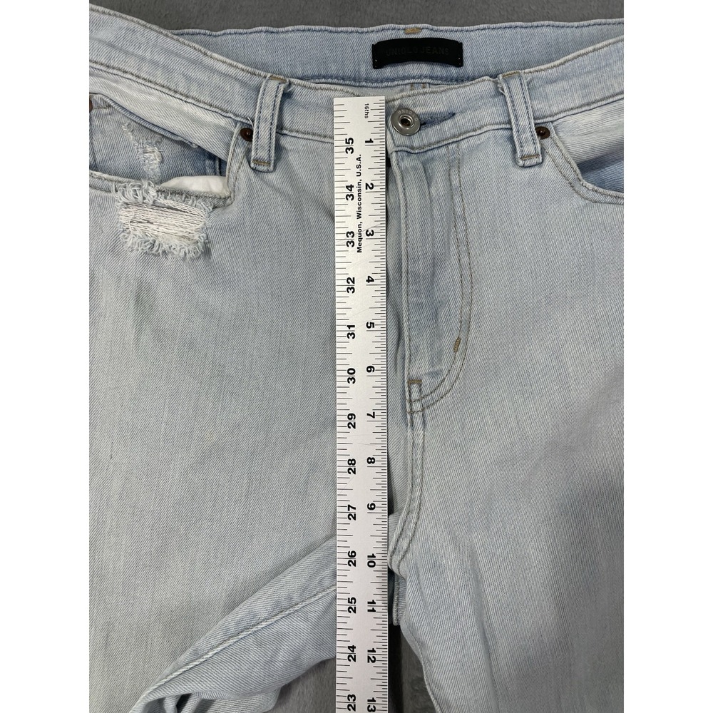 Uniqlo Jeans Womens 27 Blue Light Wash High Rise Straight Distressed Baggy - Picture 4 of 10
